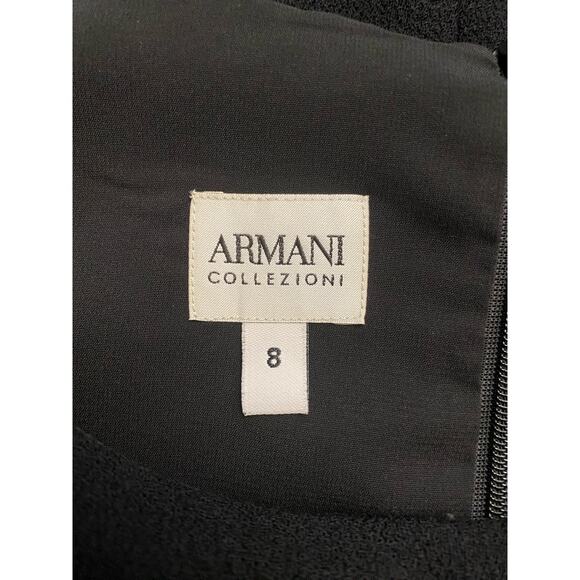 Armani Collezioni Black Wool Peplum Knee Length Dress‎ Size 8 - Picture 2 of 9